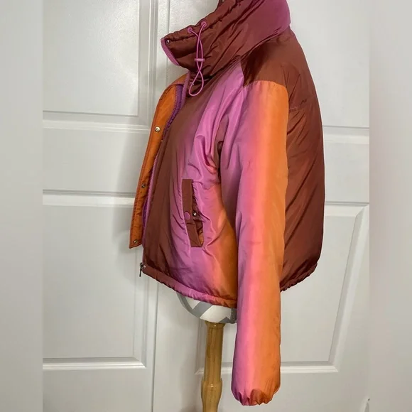 BDG XS Orange Purple Pink Ombré Puffer - Picture 10 of 15